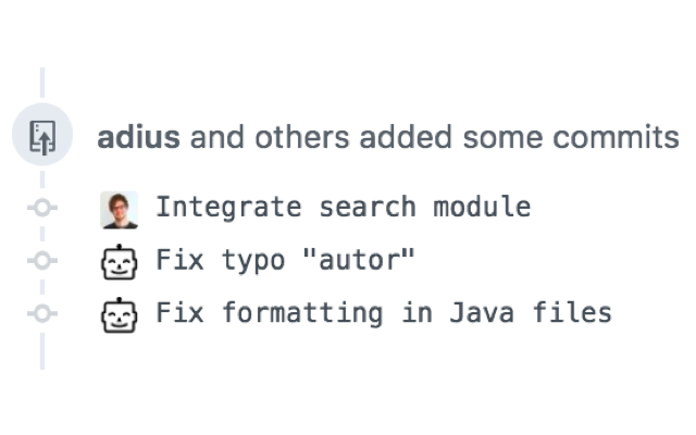 List of commits